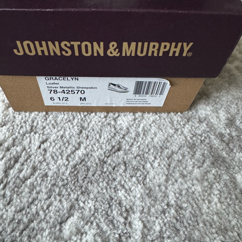 Johnston & Murphy Metallic Silver Loafers - Picture 4 of 5